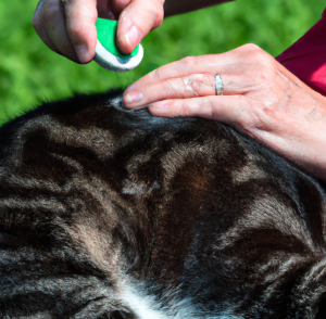 Cat Grooming 9 A cat's fur being checked for flees and ticks