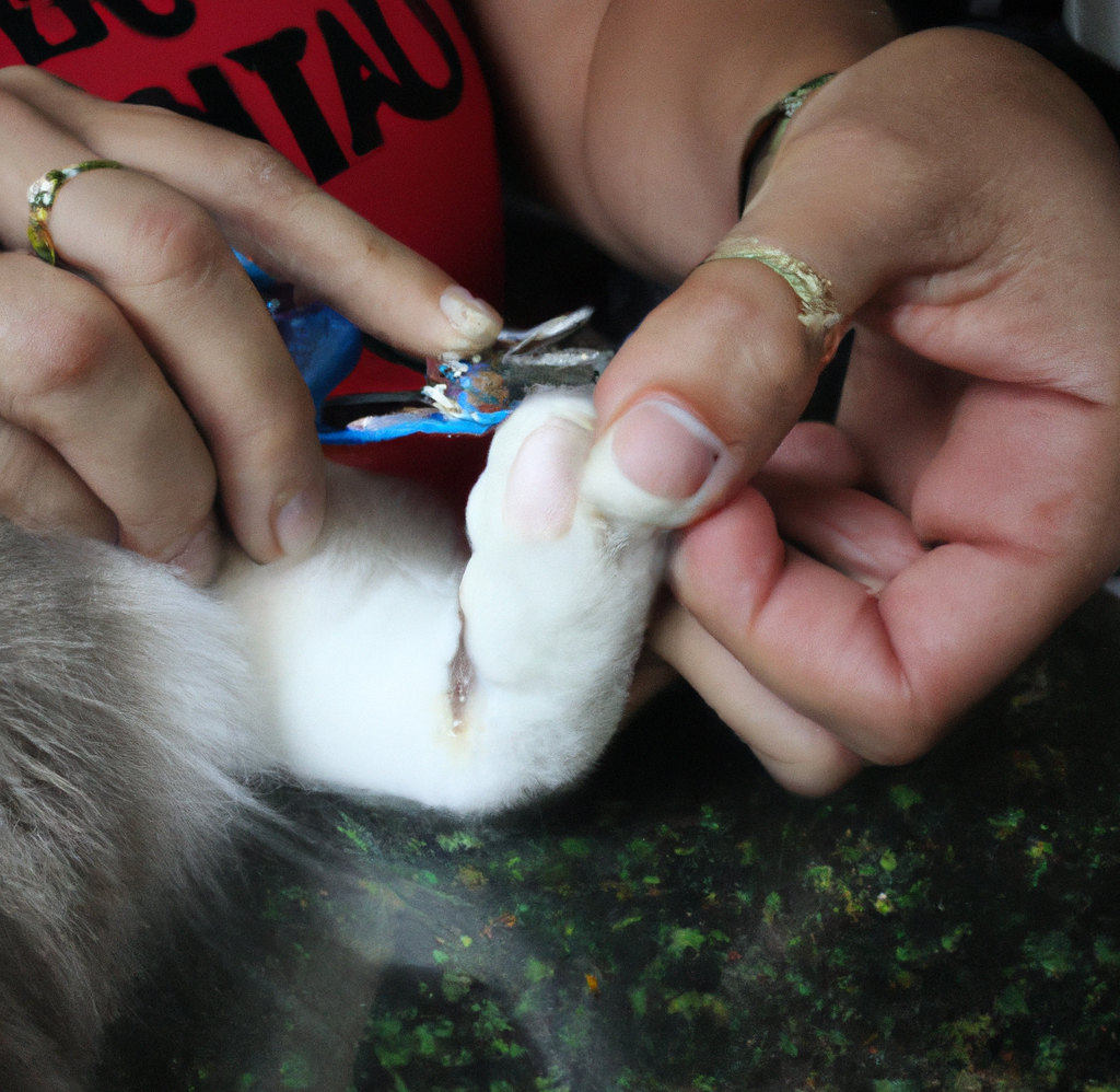 How to Groom A Burmilla Cat 5 A cat getting its nails trimmed by its owner